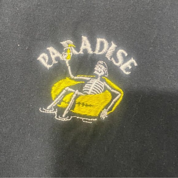 Paradise Skeleton Graphic T-Shirt X-Large Black 100% Cotton By Popular Poison - Picture 2 of 4
